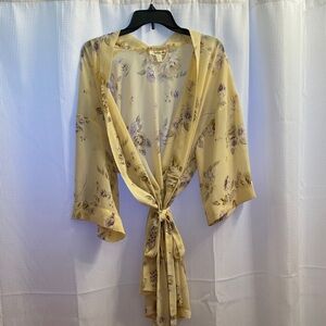 Vintage Victoria's Secret Sheer Floral Tie-Front Robe